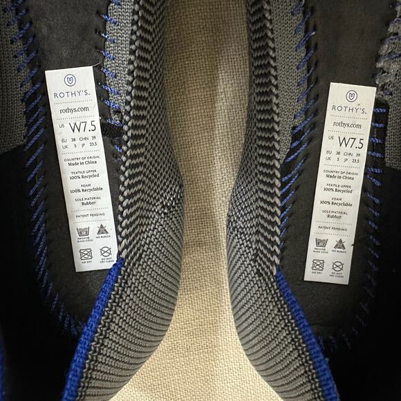 ROTHY'S The Point Birdseye Ballet Flats Gray Slip On Lightweight - Picture 9 of 10